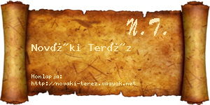 Nováki Teréz névjegykártya